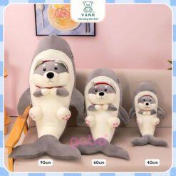 Gấu Bông Cá Mập Mặt Chó Husky, Cá Mập Mặt Gấu 6 Gấu Nhồi Bông Cá Mập Mặt Chó Husky, Cá Mập Mặt Gấu