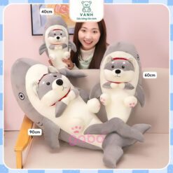 Gấu Bông Cá Mập Mặt Chó Husky, Cá Mập Mặt Gấu 5 Gấu Nhồi Bông Cá Mập Mặt Chó Husky, Cá Mập Mặt Gấu