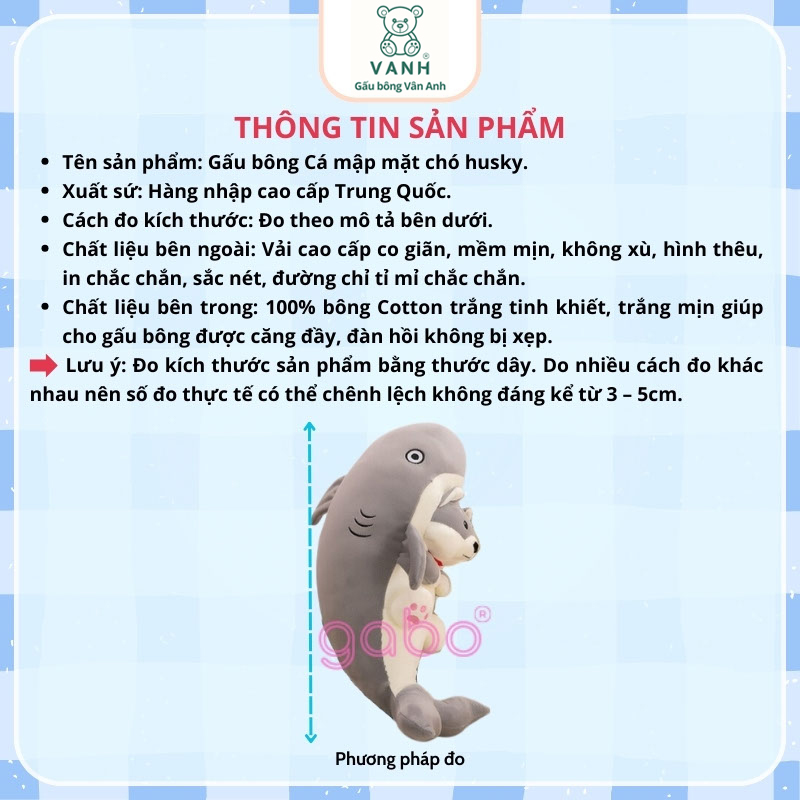 Gấu Bông Cá Mập Mặt Chó Husky, Cá Mập Mặt Gấu 9 ca map mat cho husky 3