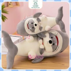 Gấu Bông Cá Mập Mặt Chó Husky, Cá Mập Mặt Gấu 3 Gấu Nhồi Bông Cá Mập Mặt Chó Husky, Cá Mập Mặt Gấu