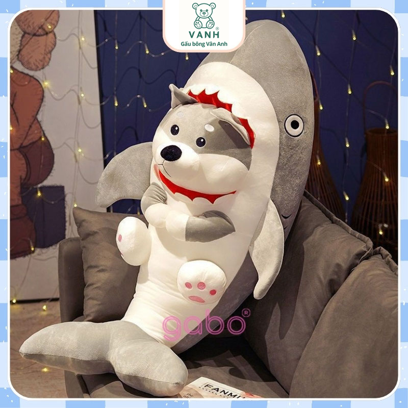 Xưởng sản xuất kinh doanh thú bông quà tặng Quảng Châu cao cấp Gấu Nhồi Bông Cá Mập Mặt Chó Husky, Cá Mập Mặt Gấu