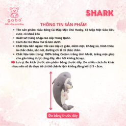 Gấu Nhồi Bông Cá Mập Mặt Chó Husky, Cá Mập Mặt Gấu