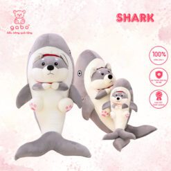 Gấu Nhồi Bông Cá Mập Mặt Chó Husky, Cá Mập Mặt Gấu