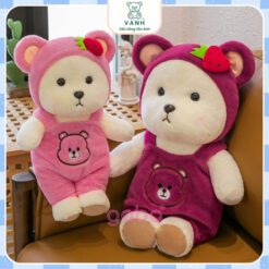 Gấu Bông Gấu Teddy Lena Cosplay Gấu Dâu 6 gau teddy lena cosplay 2