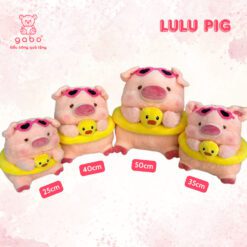 Gấu Bông Heo Lulu Đeo Phao Bơi Vịt, Gấu Bông Heo Đi Biển Ôm Phao Vịt Đeo Kính