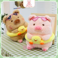 Gấu Bông Heo Lulu Đeo Phao Bơi Vịt, Gấu Bông Heo Đi Biển Ôm Phao Vịt Đeo Kính 2 Gấu Bông Heo Lulu Đeo Phao Bơi Vịt, Gấu Bông Heo Đi Biển Ôm Phao Vịt Đeo Kính