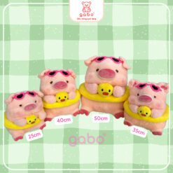 Gấu Bông Heo Lulu Đeo Phao Bơi Vịt, Gấu Bông Heo Đi Biển Ôm Phao Vịt Đeo Kính 4 Gấu Bông Heo Lulu Đeo Phao Bơi Vịt, Gấu Bông Heo Đi Biển Ôm Phao Vịt Đeo Kính