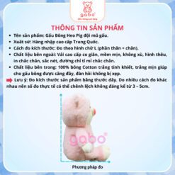 Gấu Bông Heo Pig Đội Mũ Gấu, Heo Mặc Đồ Gấu Lông