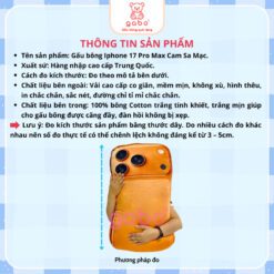 Gấu Bông iPhone 17 Pro Max Cam Sa Mạc – phiên bản độc đáo, hot trend mới nhất 2025