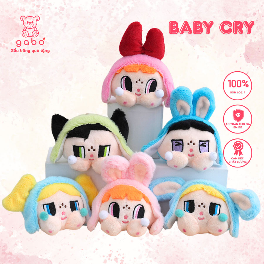 Gấu bông móc khóa babycry, Baby Powerpuff Girl Crybaby là Móc Khoá Babycry - Móc Balo Crybaby Búp Bê