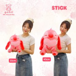 Gấu Bông Stich Ôm Kem, Stick Hồng Ôm Tim