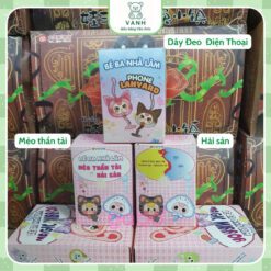 Combo 3 Blind Box Bé Ba Nhà Làm - Giao ngẫu nhiên, Mèo Thần Tài, V3 mini, Gương Thần, Dây Đeo, Hải Sản GABO TEDDY BEAR