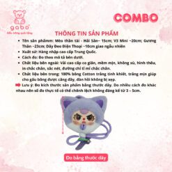 Combo 3 Blind Box Bé Ba Nhà Làm - Giao ngẫu nhiên, Mèo Thần Tài, V3 mini, Gương Thần, Dây Đeo, Hải Sản GABO TEDDY BEAR