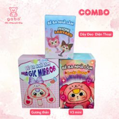 Combo 3 Blind Box Bé Ba Nhà Làm - Giao ngẫu nhiên, Mèo Thần Tài, V3 mini, Gương Thần, Dây Đeo, Hải Sản GABO TEDDY BEAR