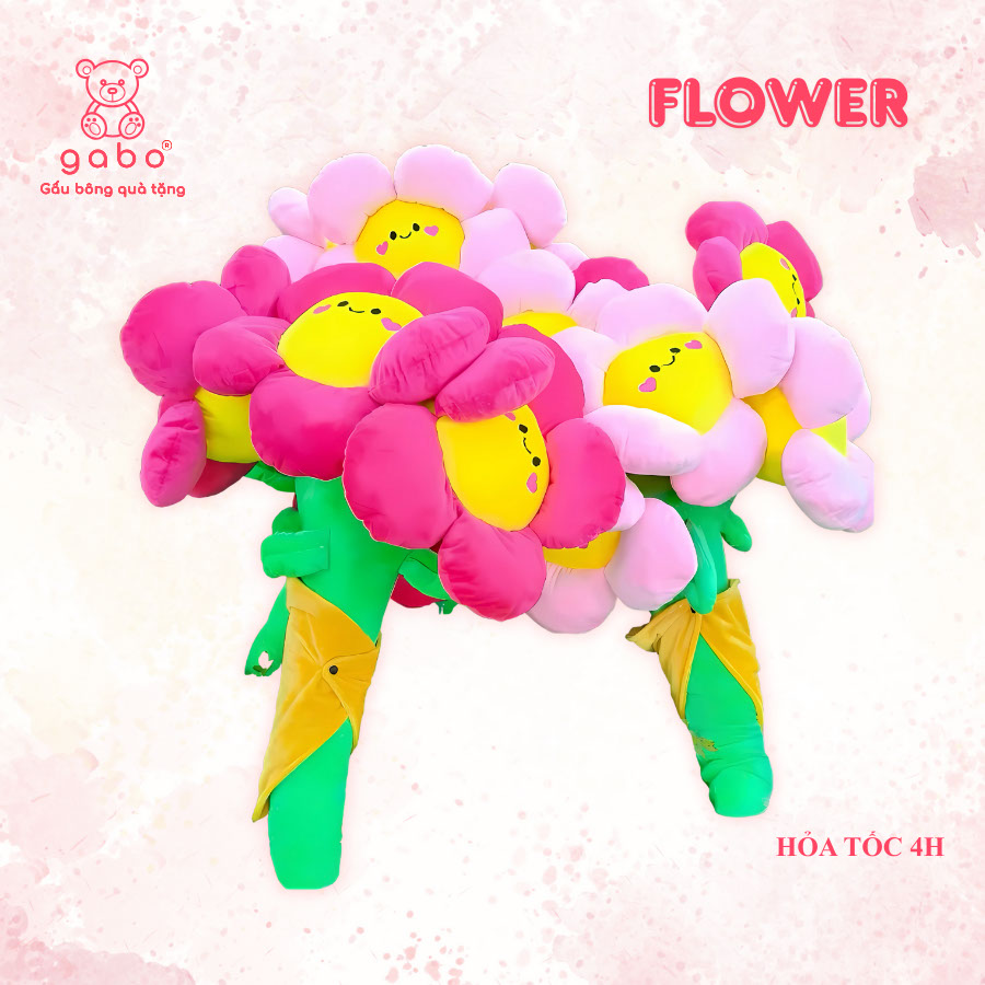 Gấu Bông Hoa Cúc Mặt Cười, Nhồi Bông Xinh Xắn, Gấu Bông Hoa Mặt Cười Khổng Lồ