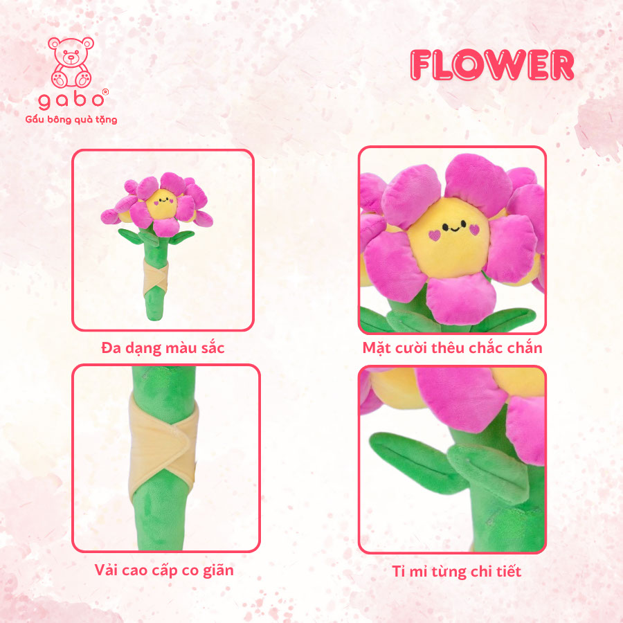 Gấu Bông Hoa Cúc Mặt Cười, Nhồi Bông Xinh Xắn, Gấu Bông Hoa Mặt Cười Khổng Lồ