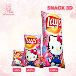 Gấu Bông Gối Ôm 3D Bim Bim In Hình Gói Bánh Snack Oishi, Lay's, Mì Gói Hảo Hảo, Bia Tiger Cho Bé Yêu