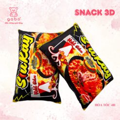 Gấu Bông Gối Ôm 3D Bim Bim In Hình Gói Bánh Snack Oishi, Lay's, Mì Gói Hảo Hảo, Bia Tiger Cho Bé Yêu