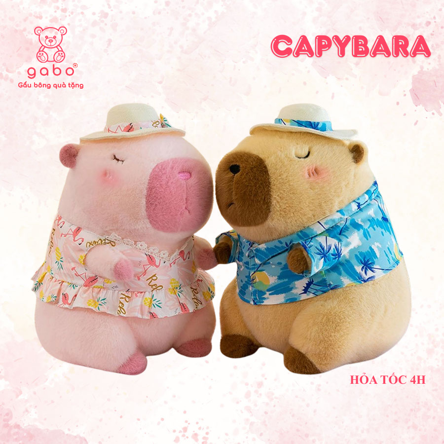 Gấu Bông Capybara Mặc Đồ Đi Biển, Capybara Phao Vịt Đeo Kính 10 Gấu Bông Capybara Mặc Đồ Đi Biển, Capybara Phao Vịt Đeo Kính