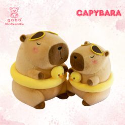 Gấu Bông Capybara Mặc Đồ Đi Biển, Capybara Phao Vịt Đeo Kính 2 Gấu Bông Capybara Mặc Đồ Đi Biển, Capybara Phao Vịt Đeo Kính