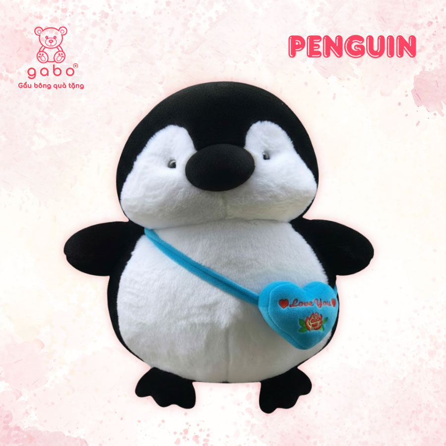 Gấu Bông Chim Cánh Cụt Đeo Túi, Chim Cánh Cụt Mập Mạp Khổng Lồ Đeo Túi