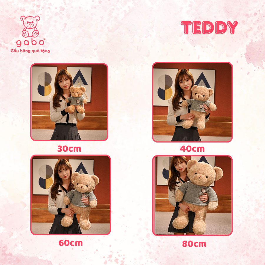 Gấu Bông Teddy Áo Len, Gấu Teddy Ôm Tim Lông Xù Cao Cấp 10 Gấu Bông Teddy Áo Len, Gấu Teddy Ôm Tim Lông Xù Cao Cấp