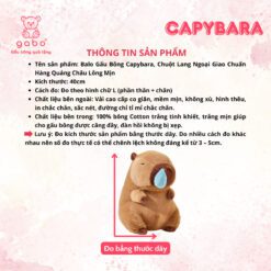 Balo Gấu Bông Capybara, Chuột Lang Ngoại Giao Lông Mịn 7 Balo Gấu Bông Capybara, Balo Chuột Lang Ngoại Giao, Ba lô Capybara, Ba Lô Nhồi Bông Chú Chuột Đáng Yêu