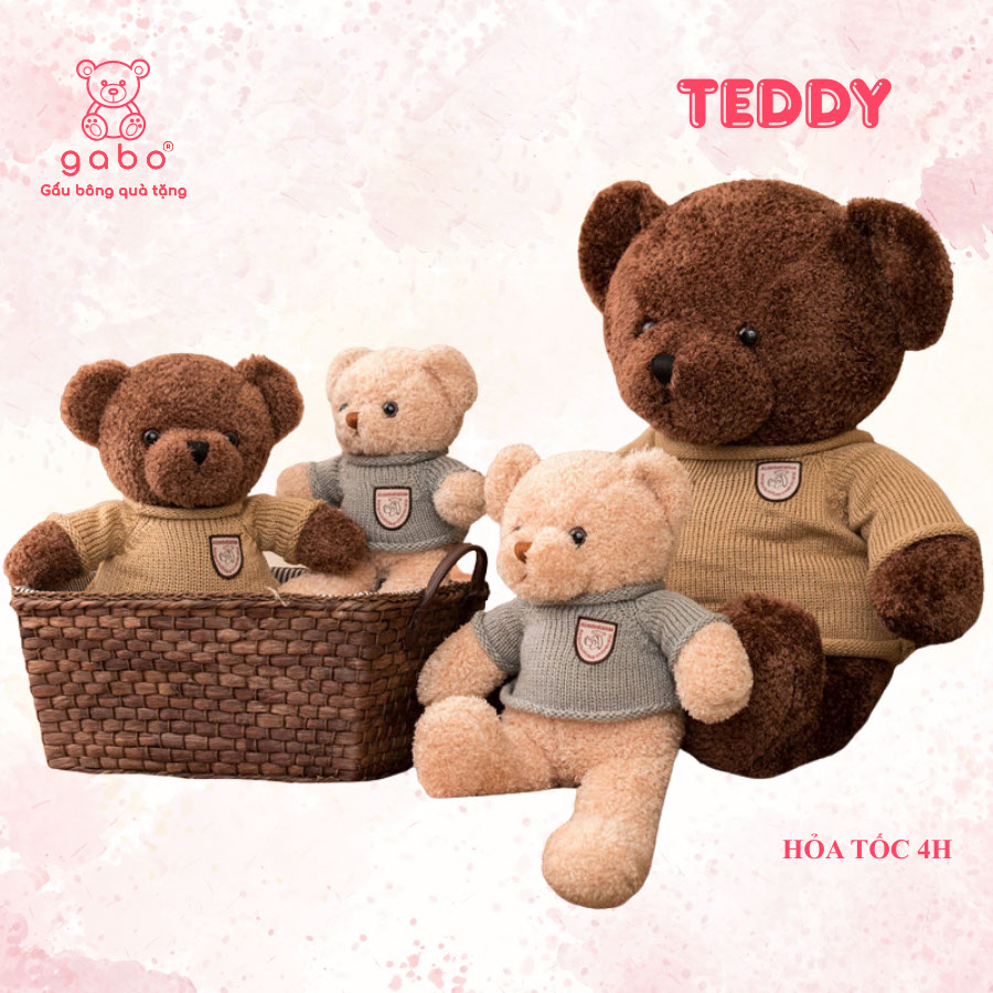 Gấu Bông Teddy Áo Len, Gấu Teddy Ôm Tim Lông Xù Cao Cấp 12 Gấu Bông Teddy Áo Len, Gấu Teddy Ôm Tim Lông Xù Cao Cấp
