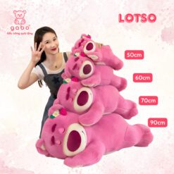 Gấu Bông Lotso tai dâu, Gấu Dâu cao cấp gối ôm cho bé gối ôm dài