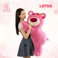 Gấu Bông Lotso tai dâu, Gấu Dâu cao cấp gối ôm cho bé gối ôm dài