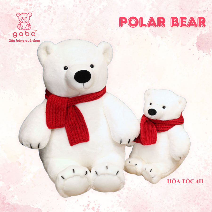 Gấu bông gấu bắc cực trắng quàng khăn là mẫu g Gấu Bông Gấu Trắng Bắc Cực Quàng Khăn Noel Cao Cấp - Trang Trí Giáng Sinh,Noel, Quà Tặng Độc Đáo
