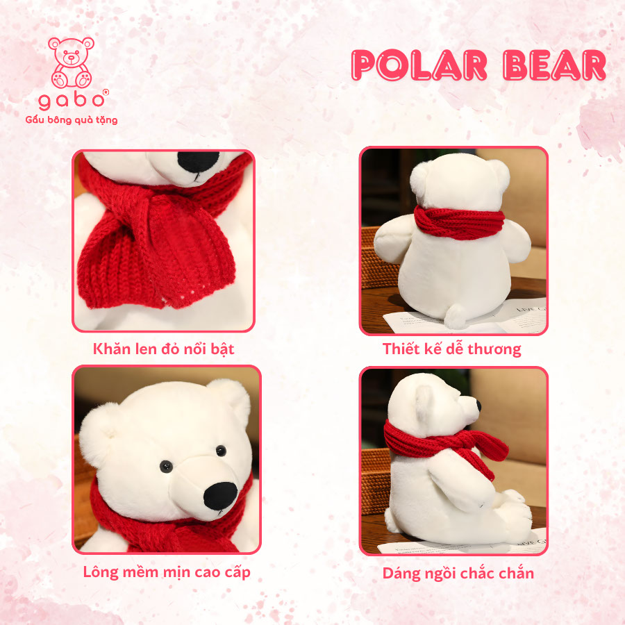 Gấu Bông Gấu Trắng Bắc Cực Quàng Khăn Noel Cao Cấp - Trang Trí Giáng Sinh,Noel, Quà Tặng Độc Đáo 11 Gấu Bông Gấu Trắng Bắc Cực Quàng Khăn Noel Cao Cấp - Trang Trí Giáng Sinh,Noel, Quà Tặng Độc Đáo