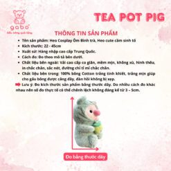 Gấu Bông Heo Cosplay Ôm Bình Trà, Heo Cute Cầm Sinh Tố 7 Gấu Bông Heo Cosplay Ếch Ôm Bình trà, Heo cute cầm trà bơ, Hàng chuẩn đẹp như hình