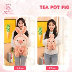 Gấu Bông Heo Cosplay Ôm Bình Trà, Heo Cute Cầm Sinh Tố 6 Gấu Bông Heo Cosplay Ếch Ôm Bình trà, Heo cute cầm trà bơ, Hàng chuẩn đẹp như hình