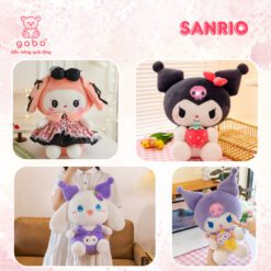 Gấu Bông Kuromi Ác Quỷ, Melody Mặc Váy Tiểu Thư, Kuromi Melody