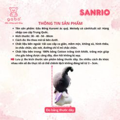 Gấu Bông Kuromi Ác Quỷ, Melody Có Cánh, Kuromi Tóc Đen Đeo Cánh 7 Gấu Bông Kuromi ác quỷ, Melody có cánh, Kuromi tóc đen đeo cánh quà tặng cho bé người yêu