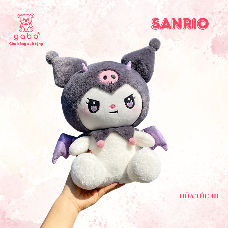 Gấu Bông Kuromi Ác Quỷ, Melody Có Cánh, Kuromi Tóc Đen Đeo Cánh 12 Gấu Bông Kuromi ác quỷ, Melody có cánh, Kuromi tóc đen đeo cánh quà tặng cho bé người yêu