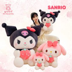 Gấu Bông Thỏ Melody Ôm Dâu, Kuromi Ôm Dâu