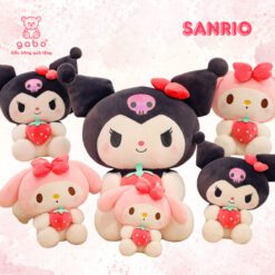 Gấu Bông Thỏ Melody Ôm Dâu, Kuromi Ôm Dâu