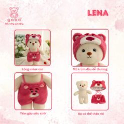 Gấu Bông Lena Cosplay Gấu Dâu, Stick, Kitty, Pikachu Hàng Nhập Khẩu