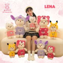 Gấu Bông Lena Cosplay Gấu Dâu, Stick, Kitty, Pikachu Hàng Nhập Khẩu
