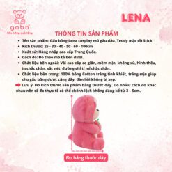 Gấu Bông Lena Cosplay Mũ Gấu Dâu, Teddy Mặc Đồ Stick, Mèo DuDu 8 Gấu Bông Lena Cosplay Mũ Gấu Dâu, Teddy Mặc Đồ Stick, Mèo DuDu