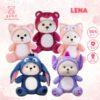 Gấu Bông Lena Cosplay Mũ Gấu Dâu, Teddy Mặc Đồ Stick, Mèo DuDu
