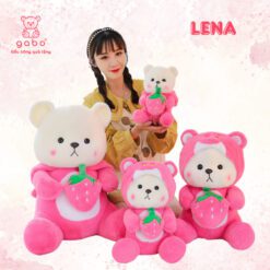 Gấu Bông Lena Cosplay Mũ Gấu Dâu, Teddy Mặc Đồ Stick, Mèo DuDu 4 Gấu Bông Lena Cosplay Mũ Gấu Dâu, Teddy Mặc Đồ Stick, Mèo DuDu