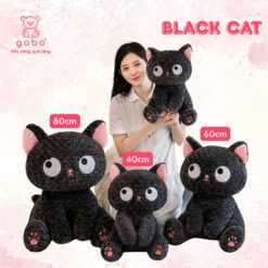 Gấu Bông Mèo Đen Mắt Liếc, Mèo Mun Mắt Liếc 6 Gấu Bông Mèo Đen Mắt Liếc – Mèo Mun Ngồi Siêu Cấp Đáng Yêu & Lầy Lội