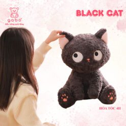 Gấu Bông Mèo Đen Mắt Liếc, Mèo Mun Mắt Liếc 2 Gấu Bông Mèo Đen Mắt Liếc – Mèo Mun Ngồi Siêu Cấp Đáng Yêu & Lầy Lội