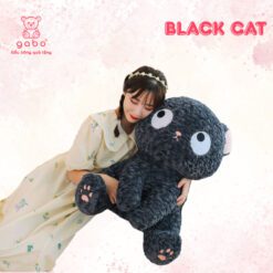 Gấu Bông Mèo Đen Mắt Liếc, Mèo Mun Mắt Liếc 3 Gấu Bông Mèo Đen Mắt Liếc – Mèo Mun Ngồi Siêu Cấp Đáng Yêu & Lầy Lội