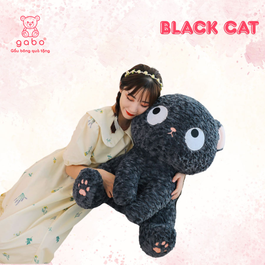 Gấu Bông Mèo Đen Mắt Liếc, Mèo Mun Mắt Liếc 12 Gấu Bông Mèo Đen Mắt Liếc – Mèo Mun Ngồi Siêu Cấp Đáng Yêu & Lầy Lội
