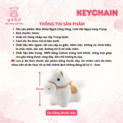 Móc Khóa Ngựa Bông Cõng Vàng, Ngựa May Mắn, Charm Tiểu Ngựa Đỏ Phát Tài 8 Gấu bông móc khóa ngựa may mắn mã đáo thành công cao cấp