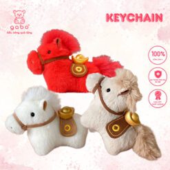 Gấu Bông Móc Khóa Ngựa Đỏ May Mắn, Linh Vật Ngựa Năm Mới, Quà Tặng Bính Ngọ Tết 2026, Búp Bê Ngựa Cung Hoàng Đạo